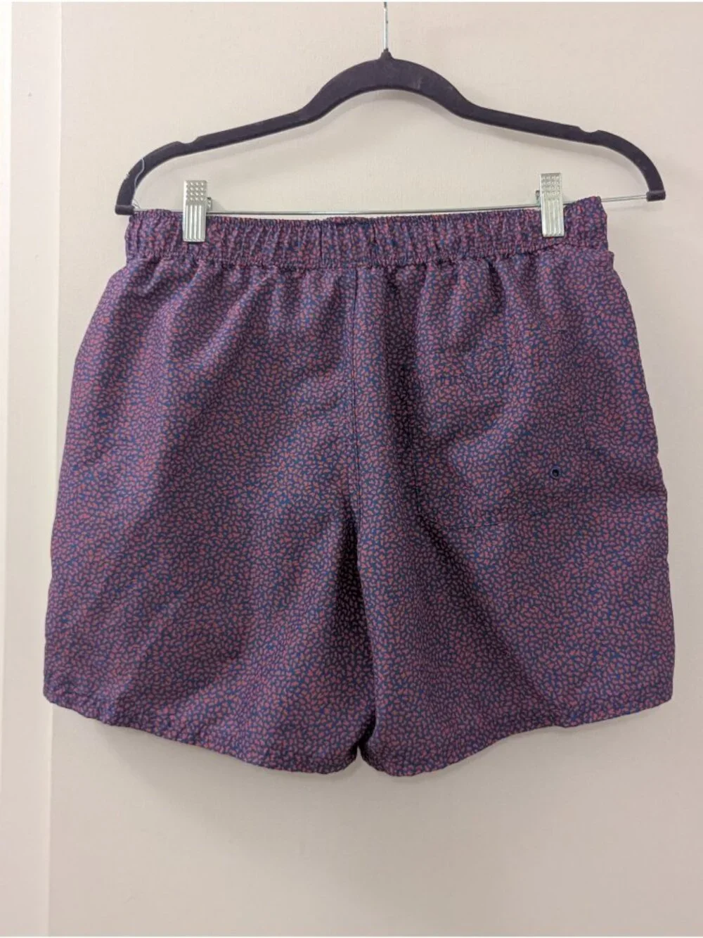 Farah Mens Blue & Red Printed Recycled Fabric Swim Shorts Size Medium